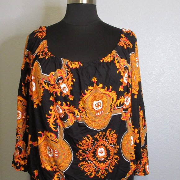 Barocco Patterned Off Shoulder Top - Picture 7 of 9